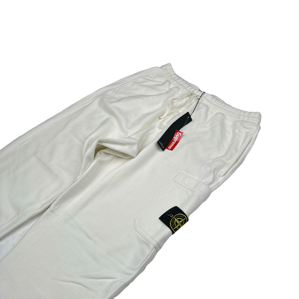 Stone Island Supreme 2014 White Cotton Spellout Tracksuit - XL