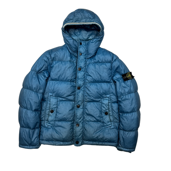 Stone Island 2013 Sky Blue Garment Dyed Puffer Jacket - Medium