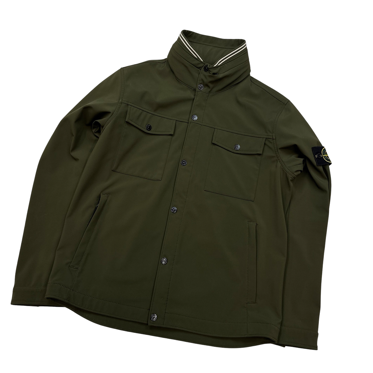 Stone island soft shell jacket khaki hotsell