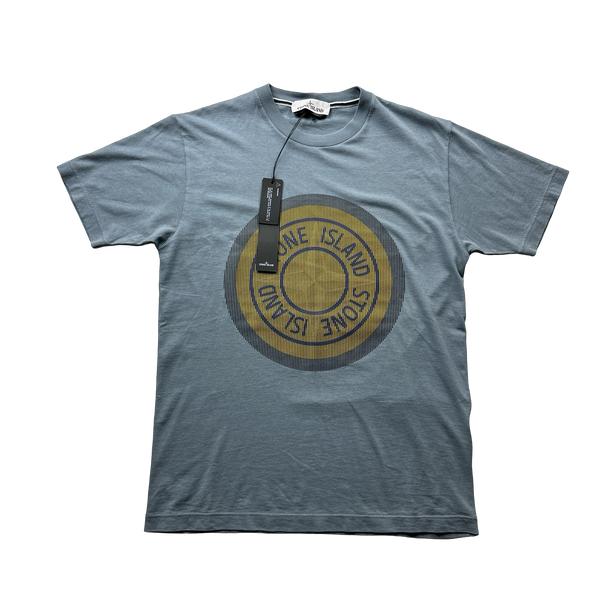 Stone Island Blue 3D Rubber Logo T Shirt - Small