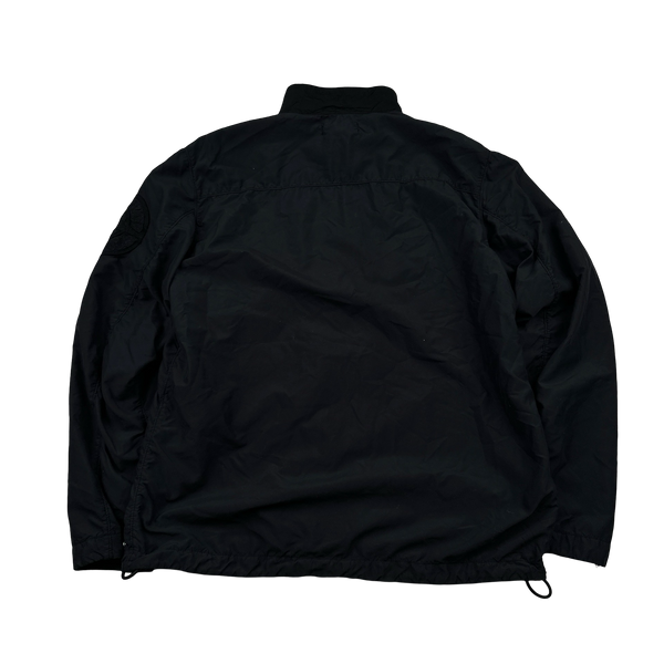 Stone Island 2024 Black Embroidered Compass Zipped Overshirt - Medium