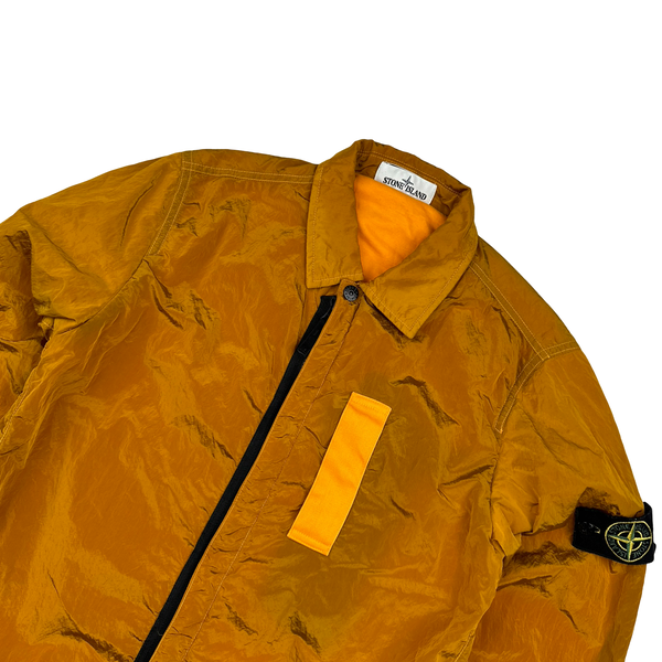 Stone Island Orange Nylon Metal Shimmer Overshirt - Small