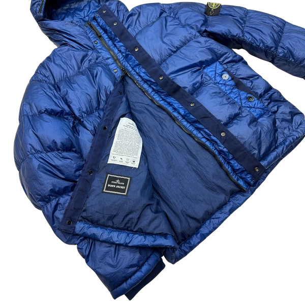 Stone Island 2011 Blue Garment Dyed Down Filled Puffer Jacket - XXL