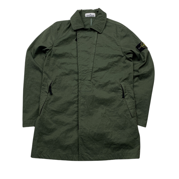 Stone Island Green Tightly Woven Nylon Twill-TC Jacket - Small