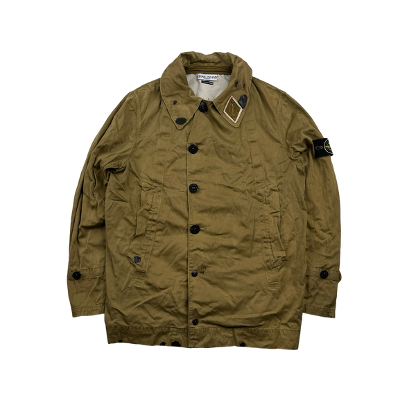 Stone Island 2001 Brown Raso Gommato Jacket - Small