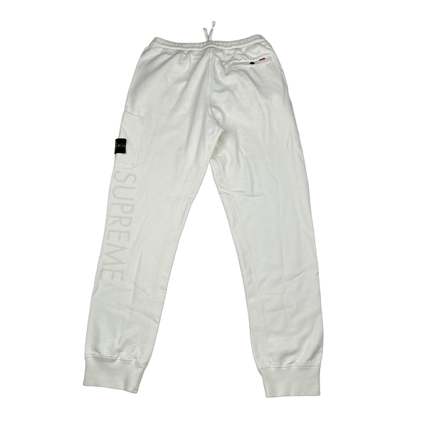 Stone Island Supreme 2014 White Cotton Spellout Tracksuit - XL