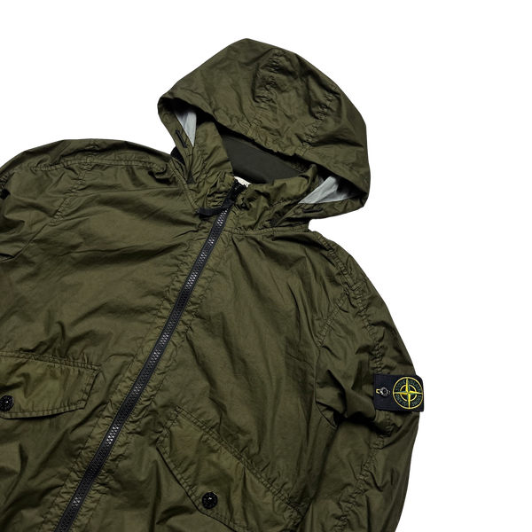 Stone Island Khaki Green Membrana 3L TC Rain Jacket Large Mat s Island