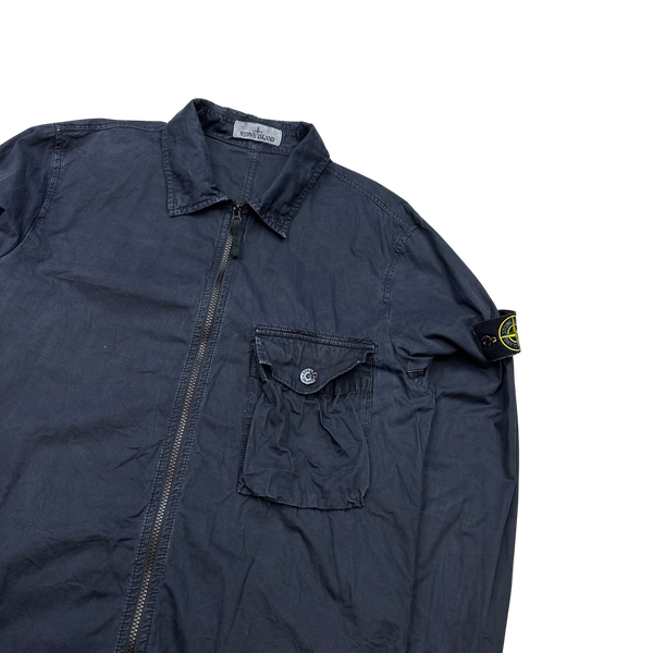 Stone Island 2020 Navy Cotton Overshirt - Large