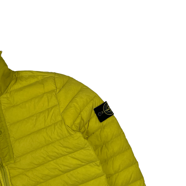 Stone Island 2019 Yellow Loom Woven Down Chambers Jacket - Medium