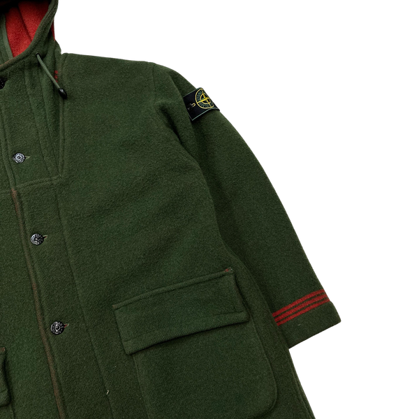 Stone Island 1988 Green And Red Montgomery Duffle Coat - Large