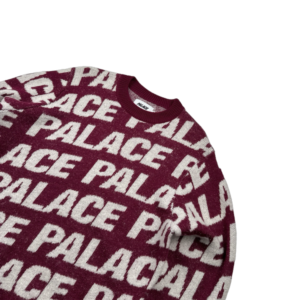 Palace Wine Monogram Alpaca Wool Blend Knit Jumper - XL