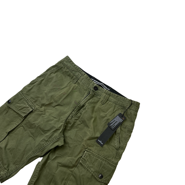 Stone Island 2020 Khaki Cotton Cargo Shorts - 30"