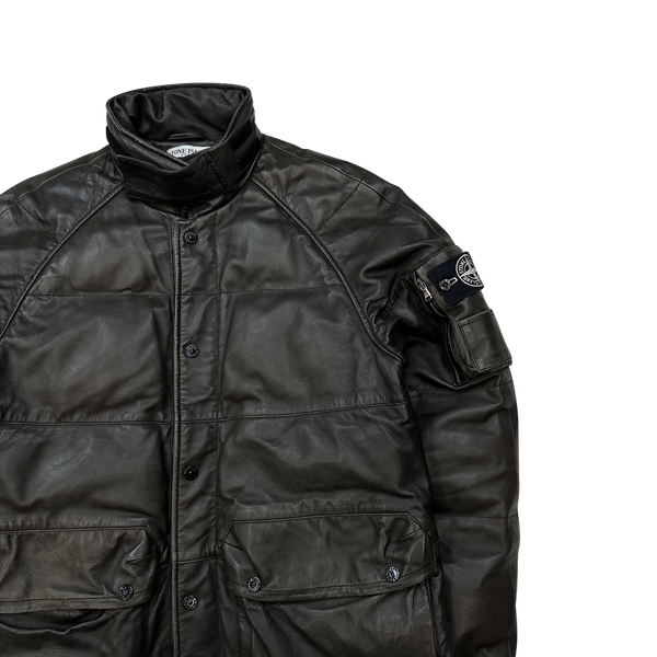 Stone island lino resinato down jacket deals