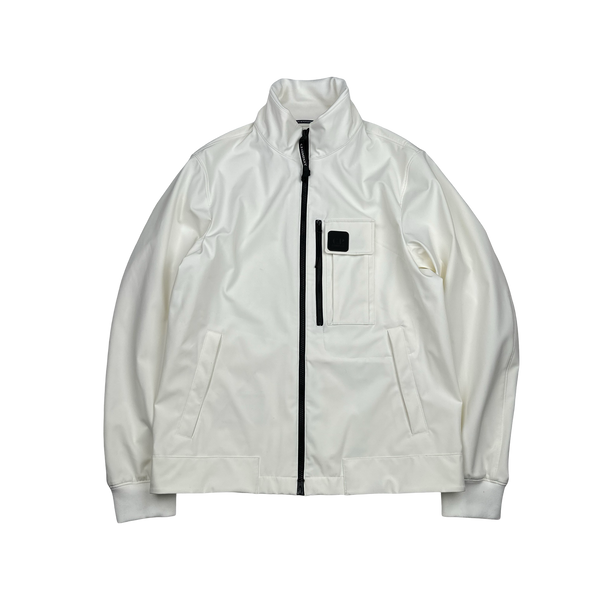 CP Company Metropolis White Lightweight Series Soft Shell R Jacket - Large