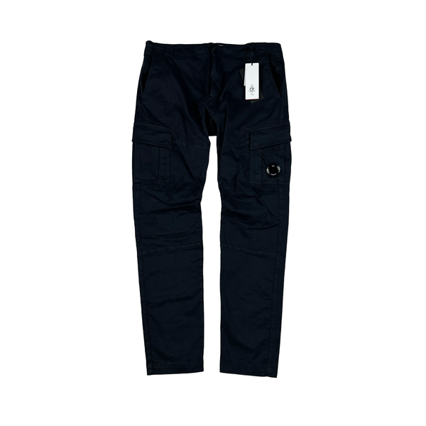 CP Company Navy Stretch Satin Cargo Trousers - XL