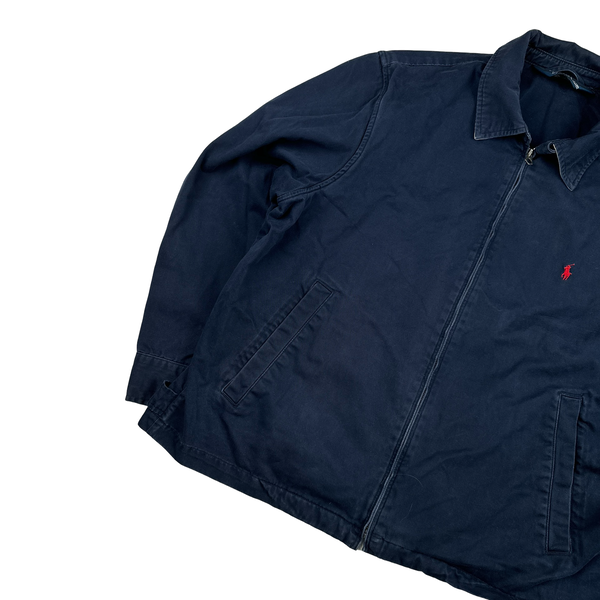 Ralph Lauren Navy Harrington Zipped Jacket - XL