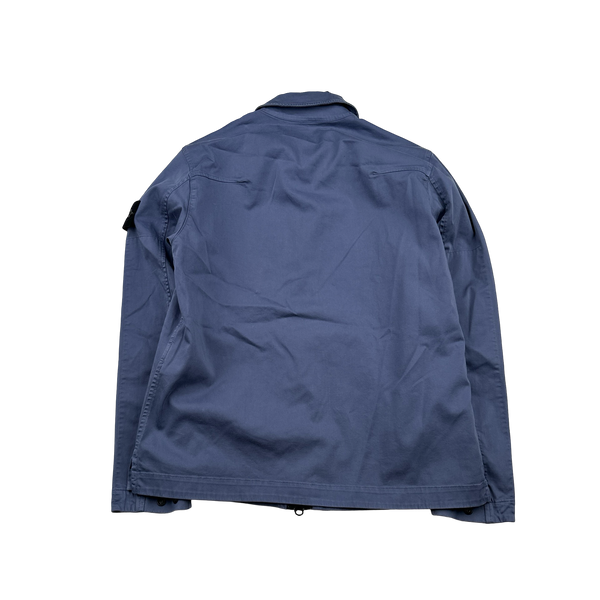 Stone Island 2024 Periwinkle Cotton Double Pocket Overshirt - Small