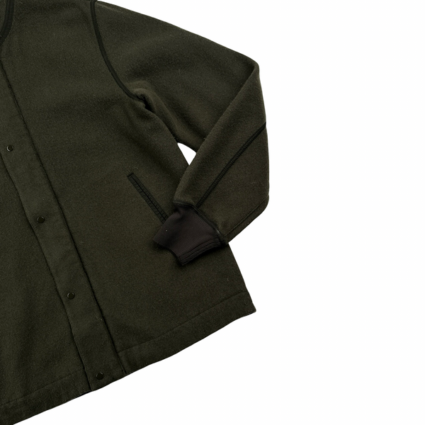 Ten C Khaki Hooded Base Liner Knit Jacket - Large