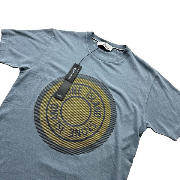 Stone Island Blue 3D Rubber Logo T Shirt - Small