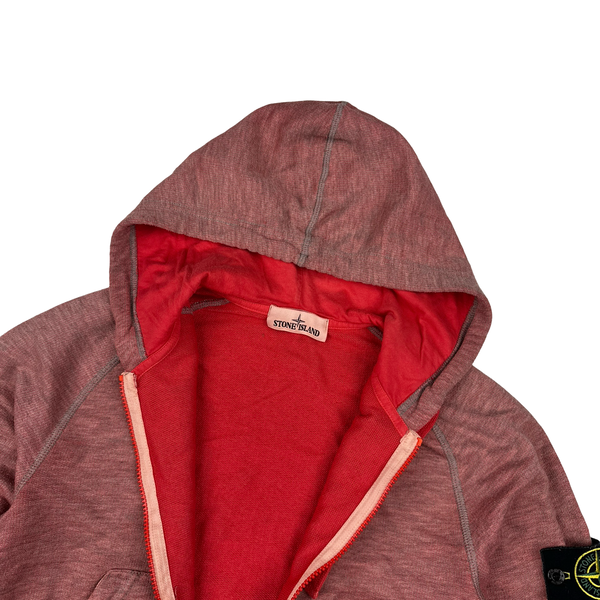 Stone Island 2016 Red Waffle Knit Hoodie - Small