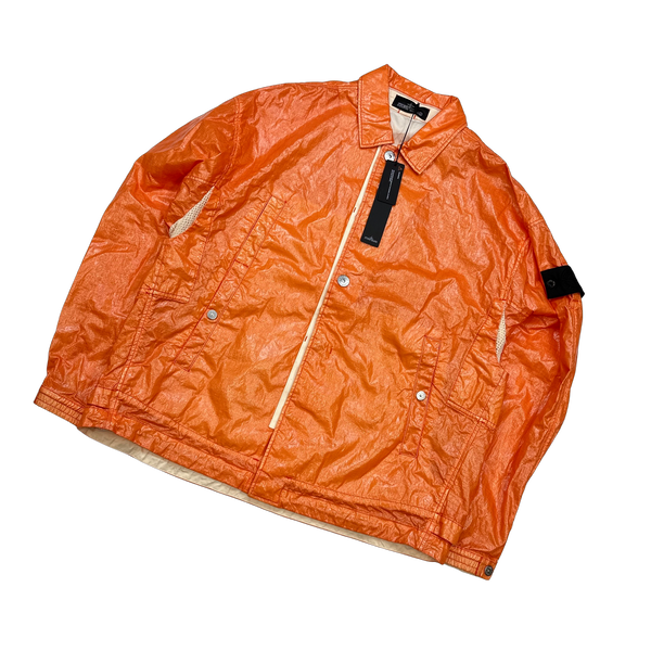 Stone Island 2022 Shadow Project Glass Linen Jacket Orange - Medium