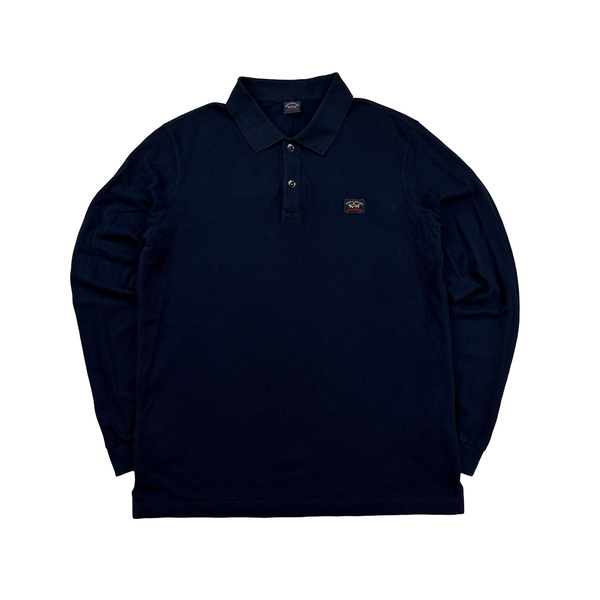 Paul & Shark Navy Longsleeve Polo - Large