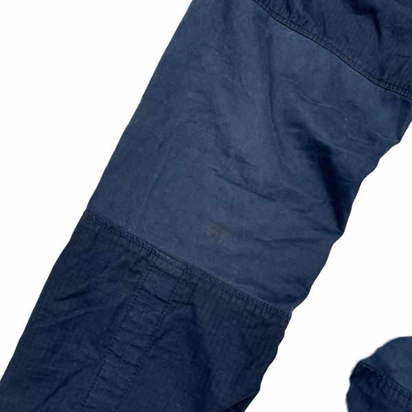 Stone Island Navy Rip Stop Cotton Cargo Trousers - Small