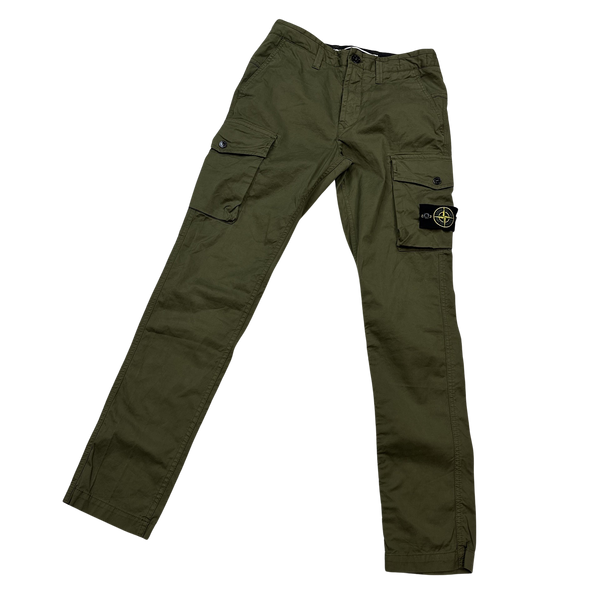 Stone Island Slim Fit Khaki Cargo Trousers - 28"