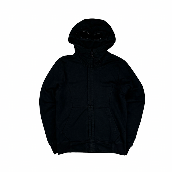 CP Company Black Cotton Goggle Hoodie Small Mat s Island