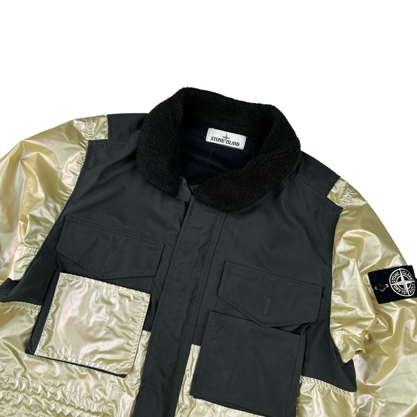 Stone Island 2018 Yellow Iridescent Coating Tela Reflex Mat 3 in 1 Iridescent Reflex Parka Jacket - Small