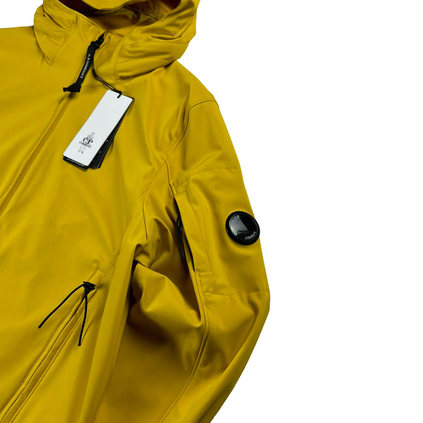 CP Company Yellow Soft Shell R Hooded Jacket - Large