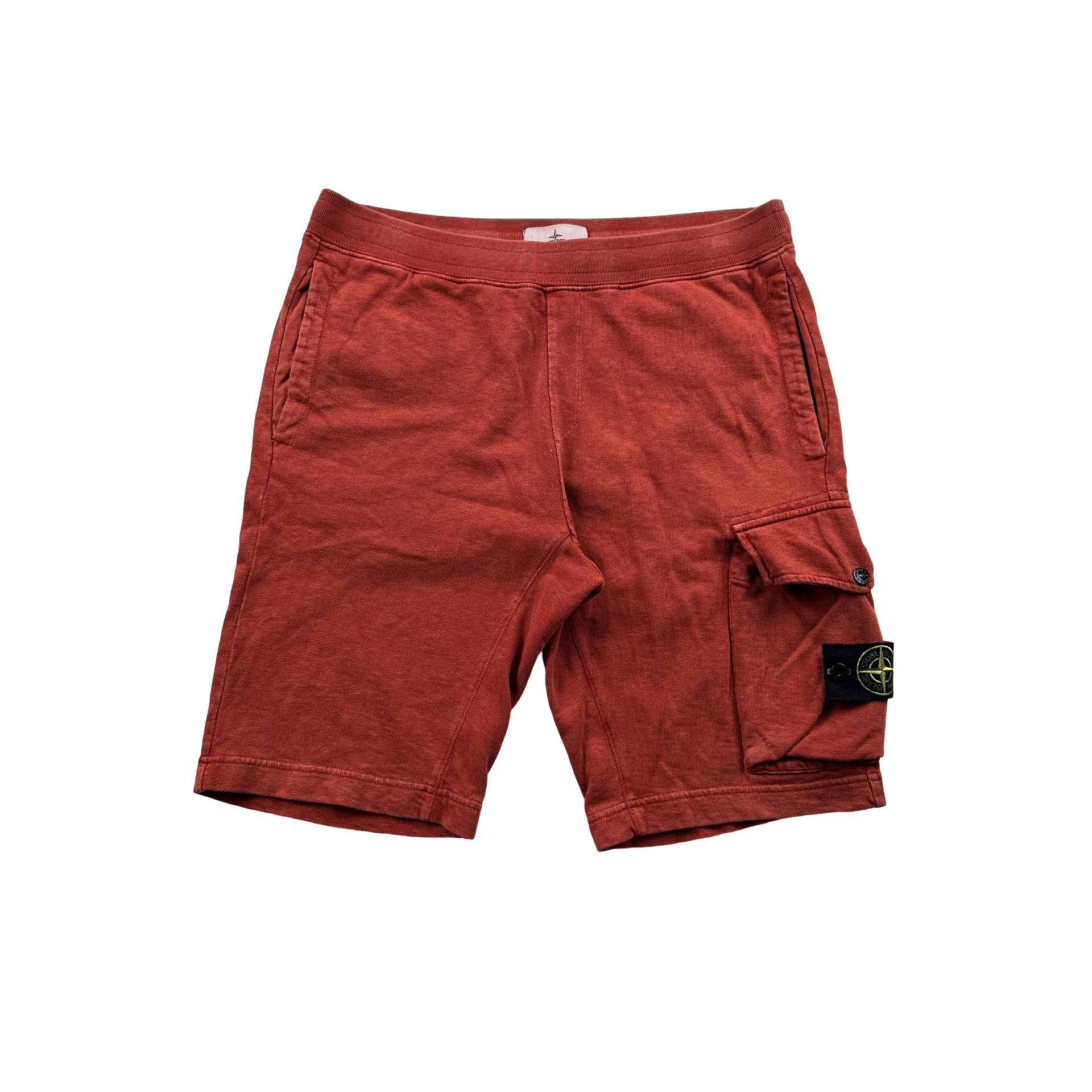 Stone Island 2019 Red Cotton Cargo Shorts Medium