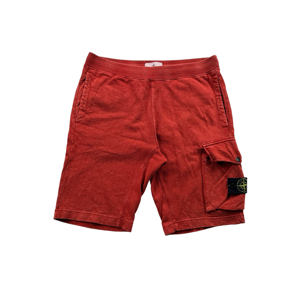 Stone Island 2019 Red Cotton Cargo Shorts - Medium