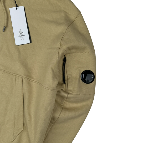 CP Company Beige Cotton Lens Viewer Pullover Hoodie - Small