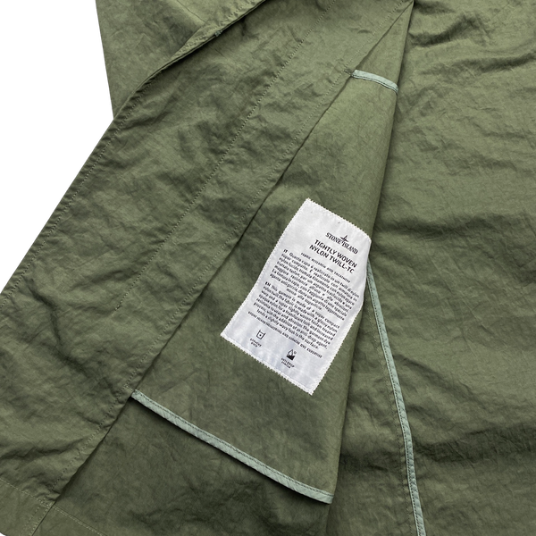 Stone Island Green Tightly Woven Nylon Twill-TC Jacket - Small