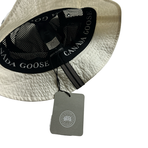 Canada Goose Haven White Nylon Bucket Hat - Medium/Large