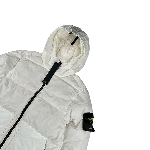 Stone Island 2022 White Naslan Light Watro Down TC Puffer - Small