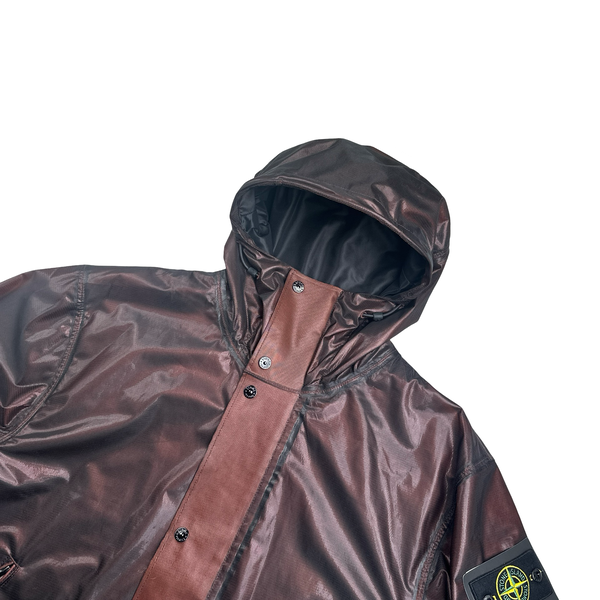 Stone Island 2024 Rust Metallic Run Proof Nylon Hooded Jacket - Large