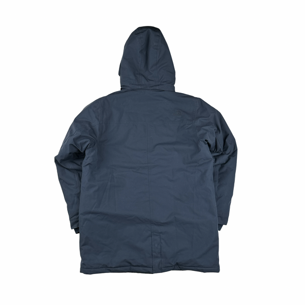 North Face Navy Hyvent Down Filled Parka Jacket - Large