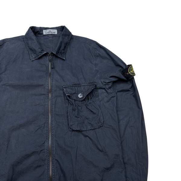 Stone Island 2020 Navy Cotton Overshirt - Large