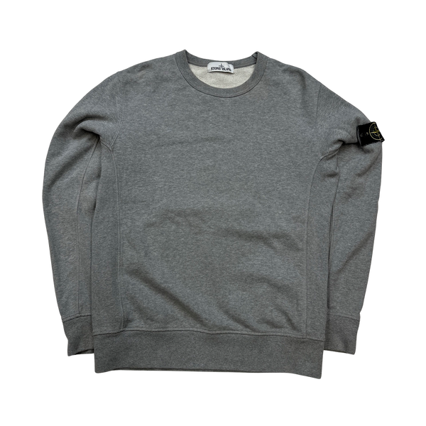 Stone Island Light Grey Cotton Crewneck Sweatshirt - Large