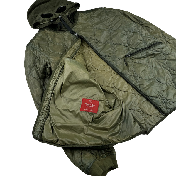 CP Company Khaki Migration Shading Quilted Goggle Jacket - XL