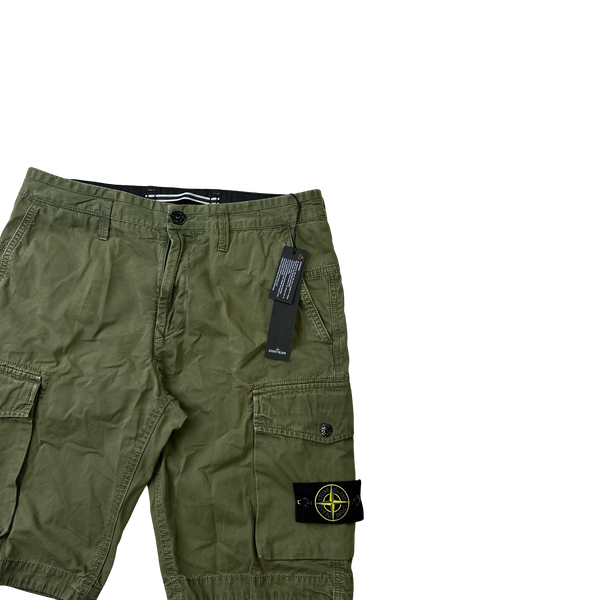 Stone Island 2020 Khaki Cotton Cargo Shorts - 30"