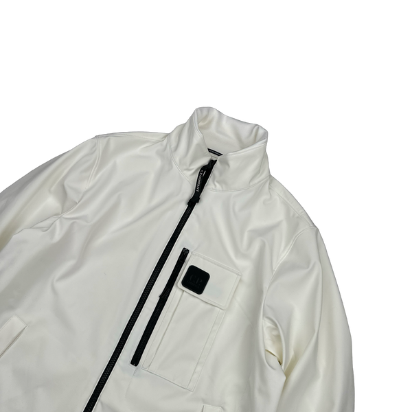 CP Company Metropolis White Lightweight Series Soft Shell R Jacket - Large