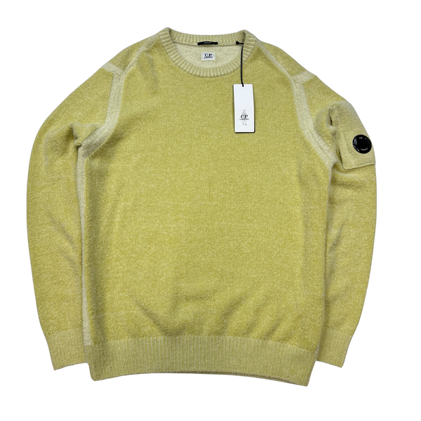 CP Company Yellow Wool Fleece Knit Lens Viewer Jumper XXL Mat s Island