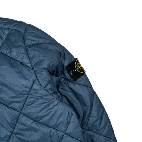 Stone Island 2018 Petrol Blue Garment Dyed Quilted Micro Yarn Jacket - Large