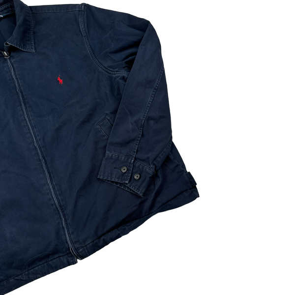 Ralph Lauren Navy Harrington Zipped Jacket - XL