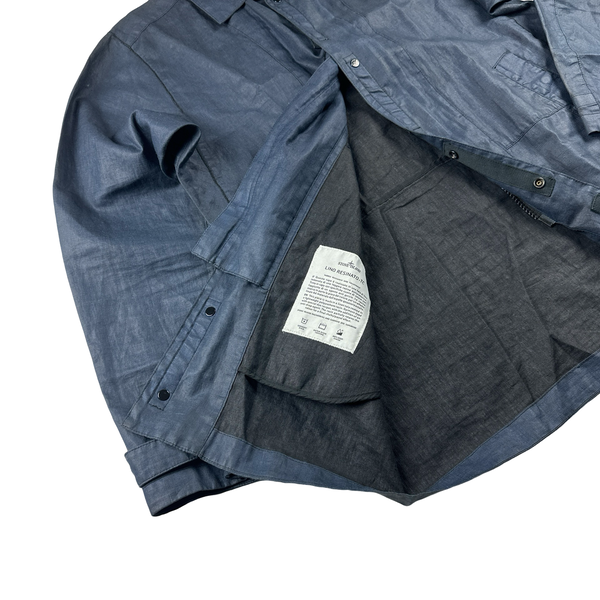 Stone Island Navy Lino Resinato TC Jacket - Small