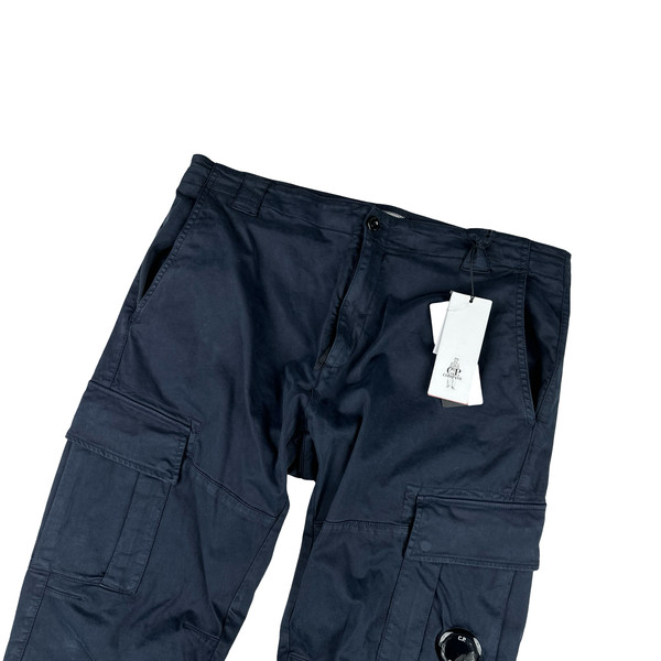 CP Company Navy Stretch Satin Cargo Trousers - XL