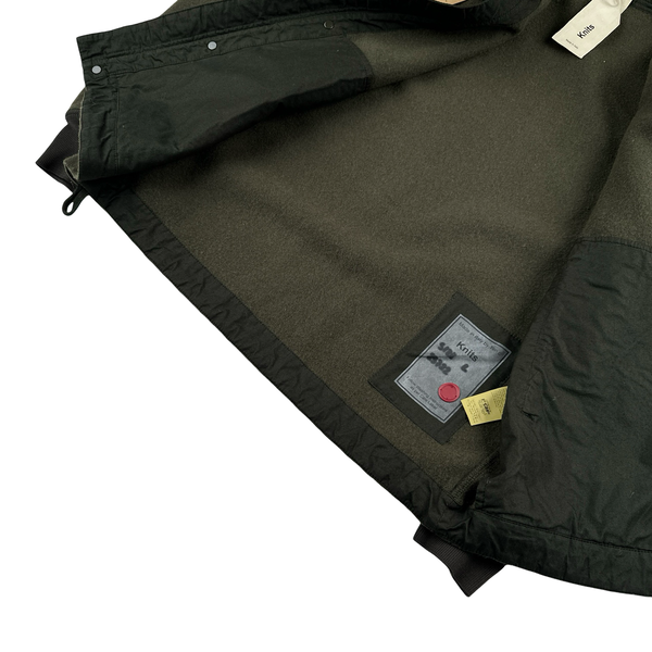 Ten C Khaki Hooded Base Liner Knit Jacket - Large